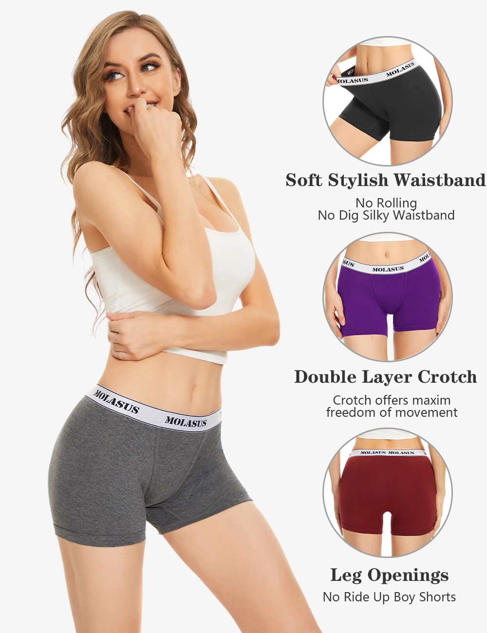 4PCS Women’s Cotton Boxer Underwear Ladies Soft Safety Panties Female Breathable Inseam Briefs Set Boy Shorts Plus Size