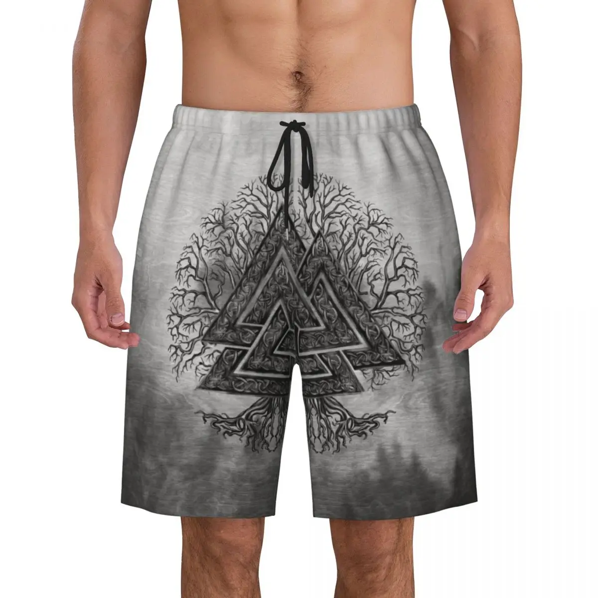 Valknut En Levensboom Yggdrasil Boardshort Heren Snel Dry Board Shorts Viking Norse Zwembroek Op Maat Bedrukte Badkleding Pakken