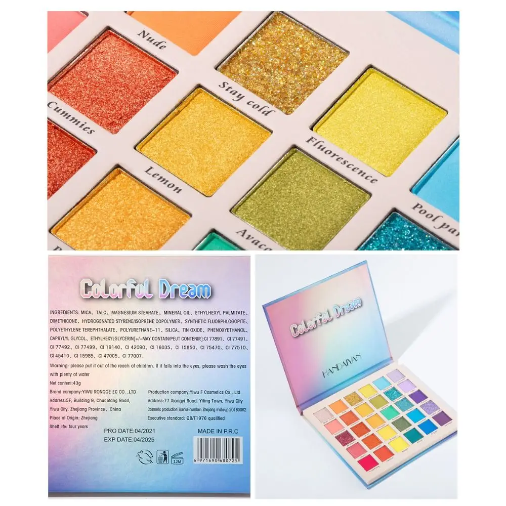 Schönheit bunte Lidschatten Palette Make-up Glitter 30 Farben Lidschatten Perl glanz Kunst Lidschatten Kosmetik Mädchen