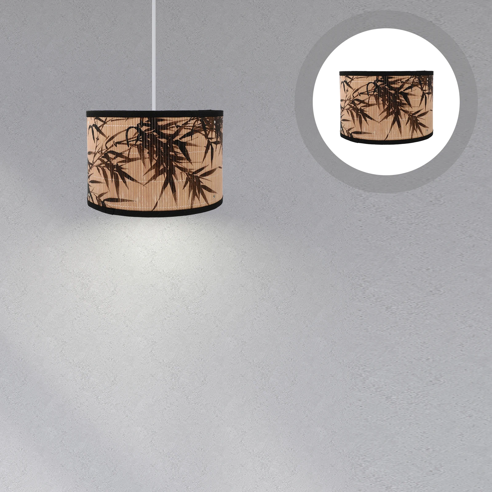 

Premium Bamboo Lampshade Chandelier Cover Iron Frame Dust Proof Eye Protection Warm Lighting Retro Home Decoration