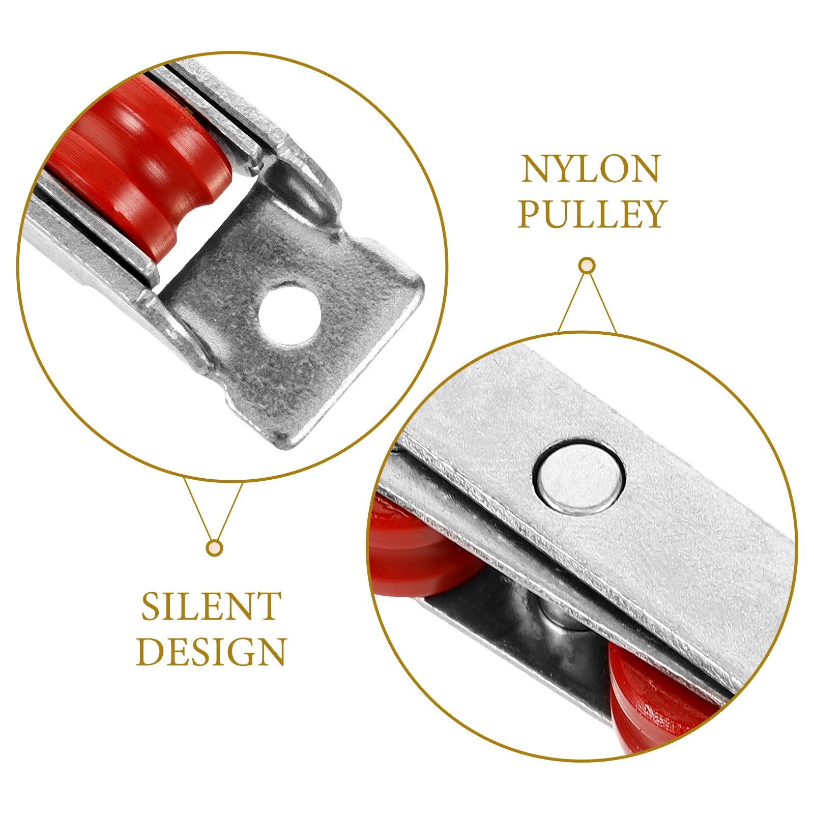 

2Pcs Stainless Steel Sliding Door Wheel Heavy Duty Nylon Roller for Smooth Quiet Operation Cabinet Pulley Replacement Kit