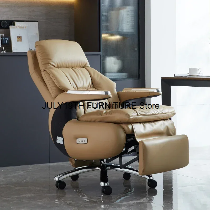 Leather Mobile Office Chair Gaming Accent Rolling Vanity Office Chair Massage Comfortable Silla De Escritorio Home Furniture