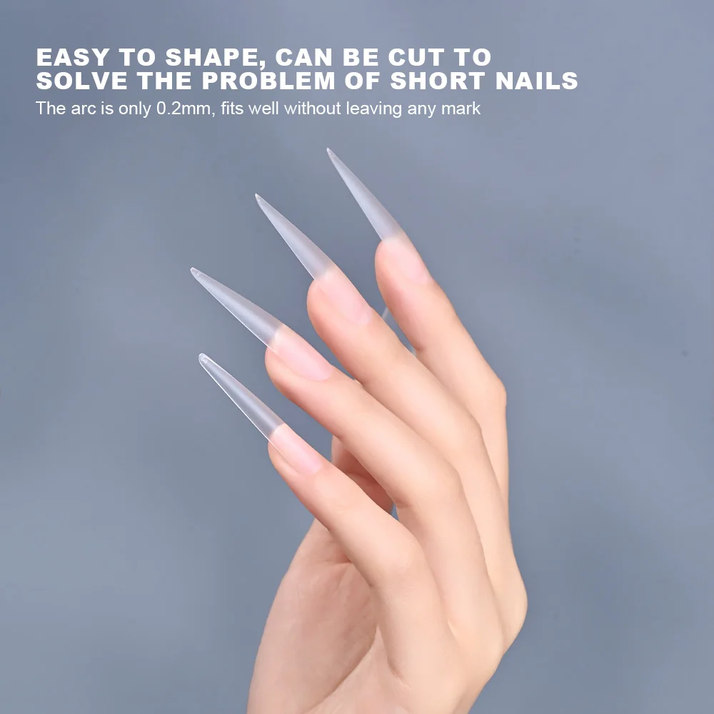 NEW Boxed Long Nail Tips - Upgraded Matte Gel Nail Stickers Without File, Pre-Shaped Full Coverage Of Long Nails For Manicure