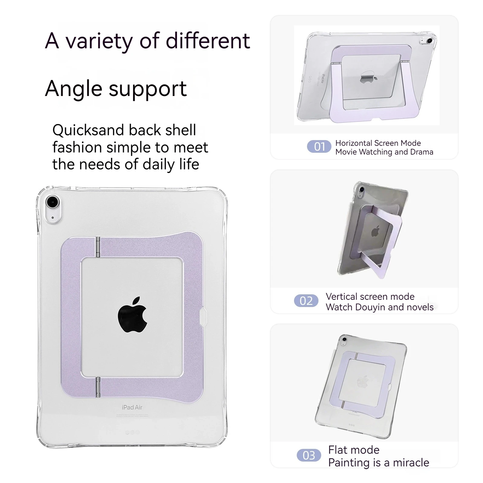 Tablet Case for iPad Air 11 13 Pro M5 M4 M3 iPad A16 11th 10th 2025 2026 Air 4 5 10.9 Mini A17 Multi-Angle Adjustable Kickstand 2