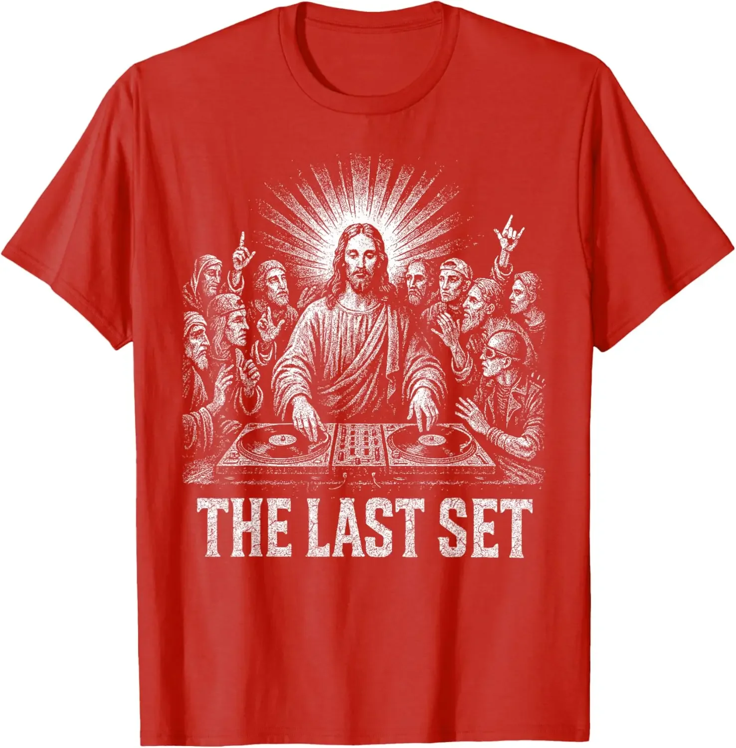 Neues Jesus Last Set Rave Herren-T-Shirt Sommer Baumwolle Kurzarm Y2k Populäre Mode Rock Punk Fans Geschenke T-Shirt – Detail 2