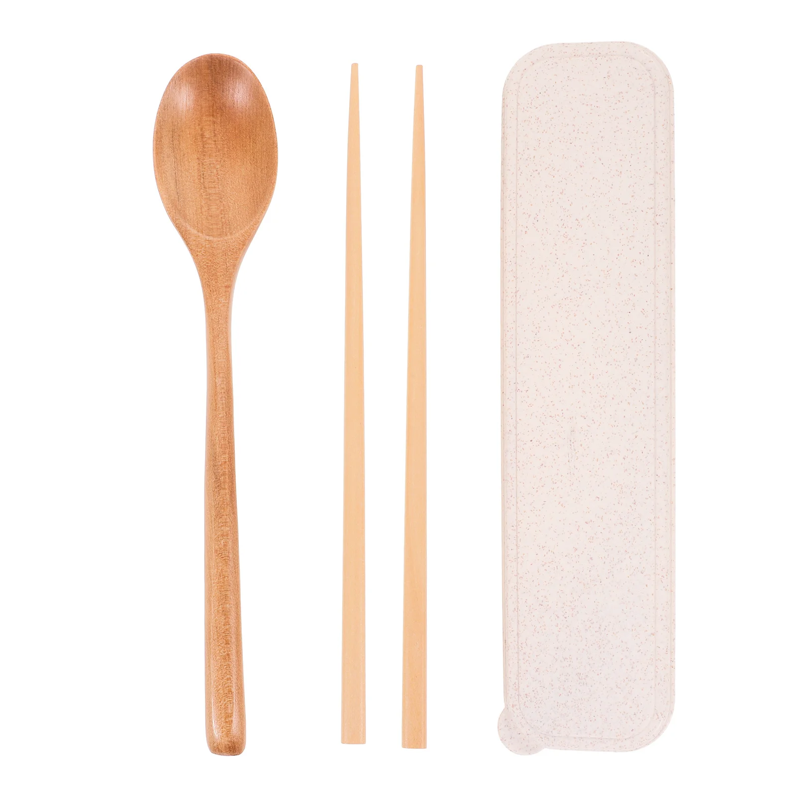 

3pcs Travel Cutlery Set Japanese Style Wooden Utensils Reusable Portable Tableware Storage Box Spoon Chopsticks Case For Outdoor