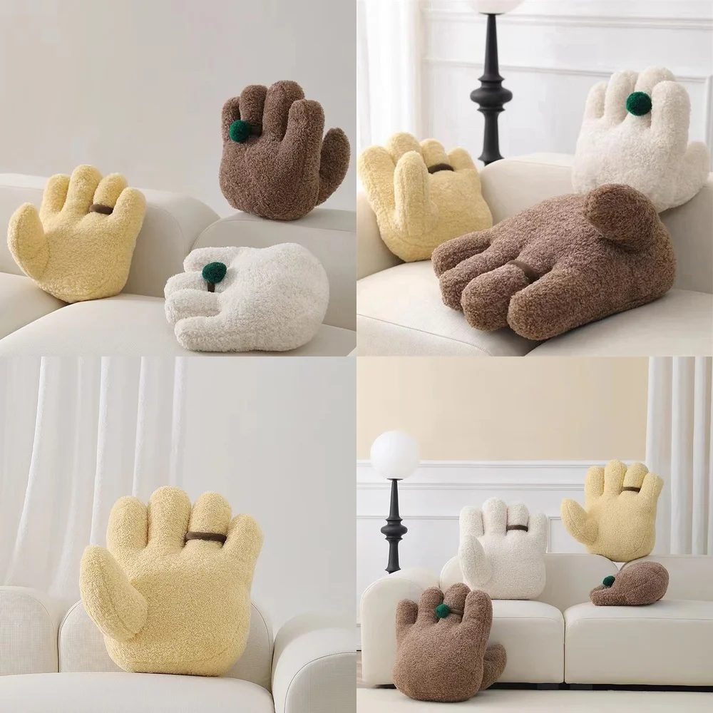 Novelty Hand-Shaped Pet Pillow with Filling for Dogs Cats Small Animals Soft Plush Decorative Sofa Cushion Window Seat Accent