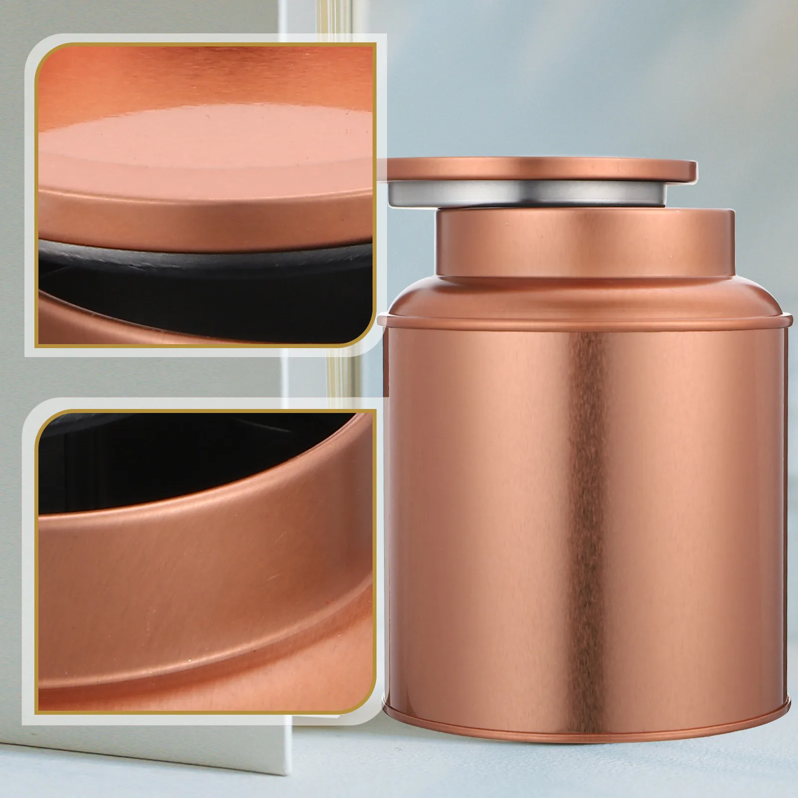 

Tea Storage Container Square Tinplate Sealed Can Kitchen Gadget Gift Packaging Dustproof Snacks Box Travel Storage Case For Tea
