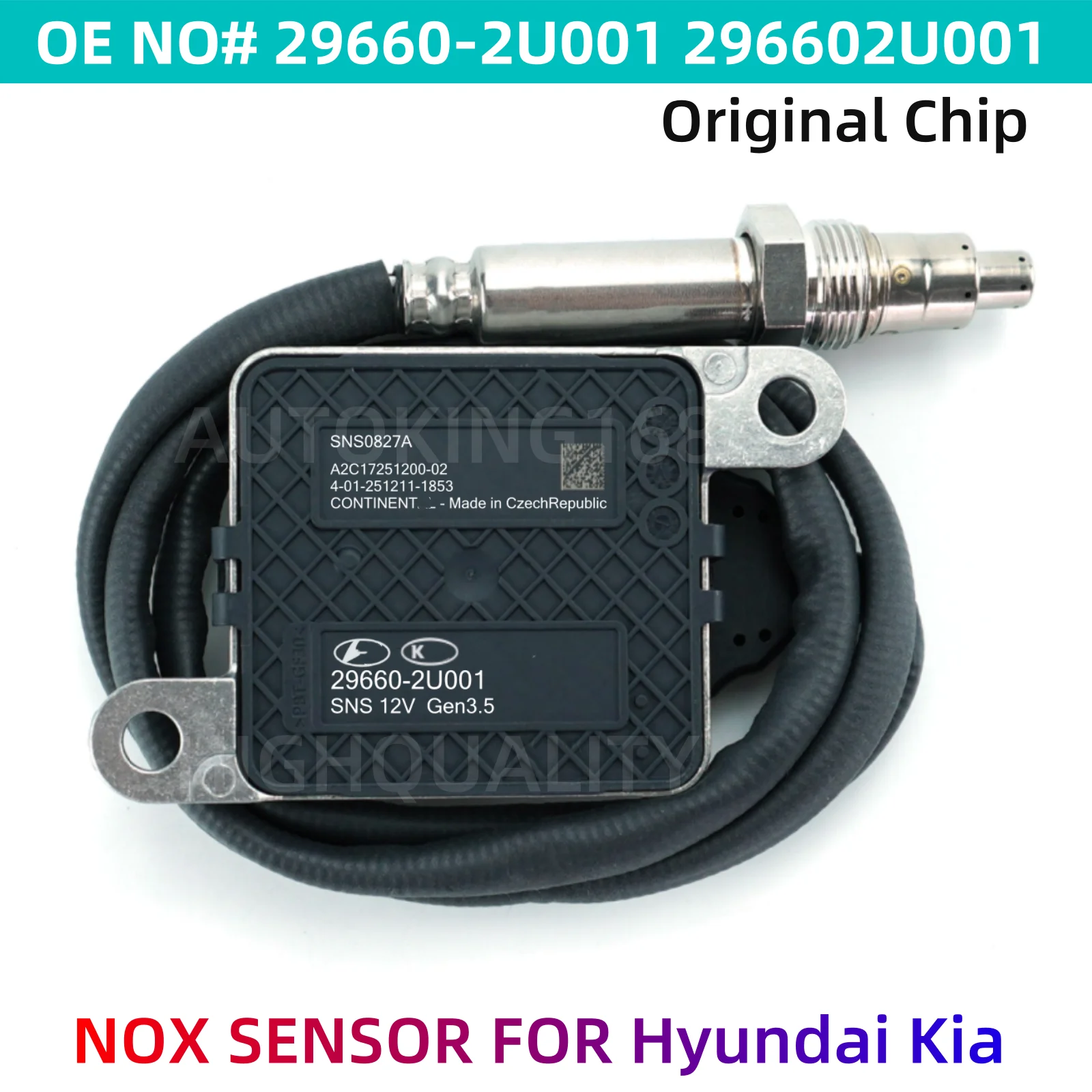 

29660-2U001 SNS0827A A2C17251200-02 Original NEW Nitrogen Oxide NOx Sensor for Huyndai KONA 29660 2U001 296602U001 Nox Sensor