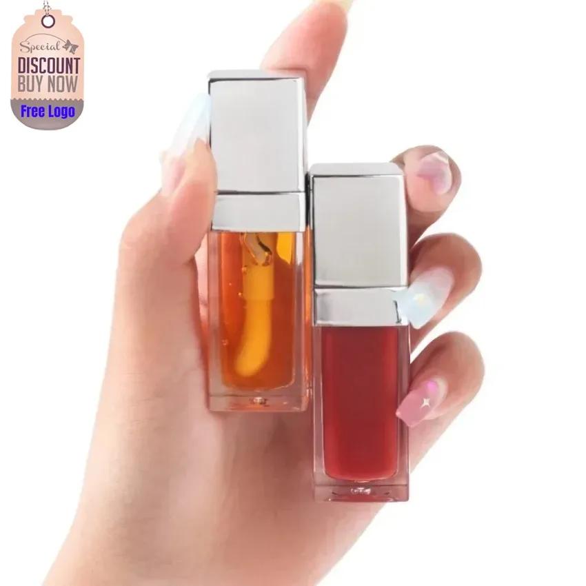 

Private Label 30-tone Silver Plated Square Tube Lip Oil Hydrating Nourishing Long-lasting Portable Easy To Use Repairing Makeup