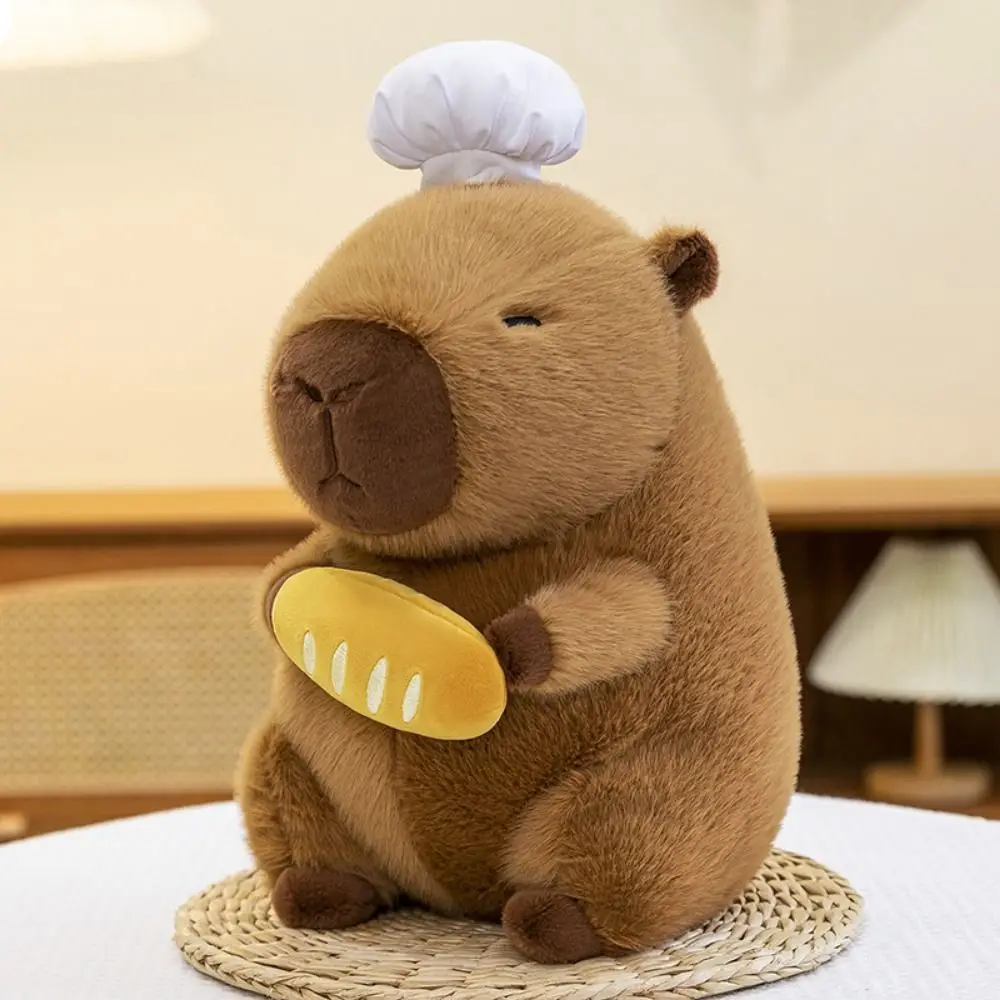 Creative Bread Capybara Plush Doll Baking Cheese Capybara Plush Toy Soft Pot Shovel Capibara Fluffty Doll Christmas Toy