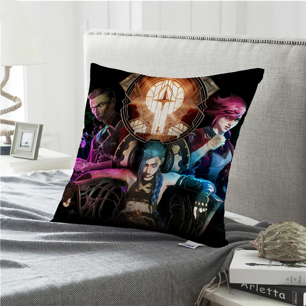 A-Arcane Jinx Anime Pillow Case Living Room Headboard Bedroom Office Cushion Cushion Sofa Nap Time