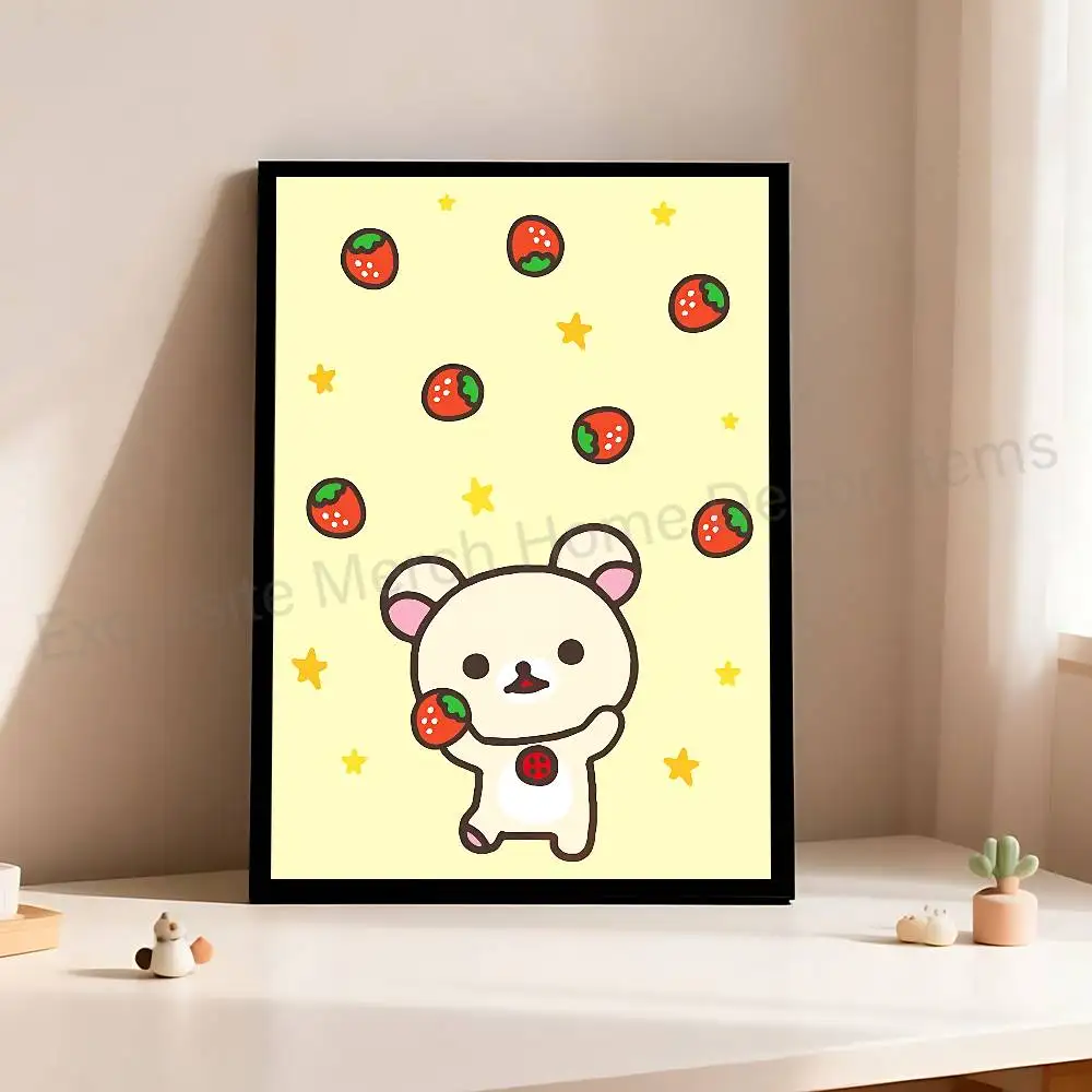 R-Rilakkumas-S Cute Bear Poster DIY Vintage Movie Poster Wall Art Painting Study Stickers Wall Painting