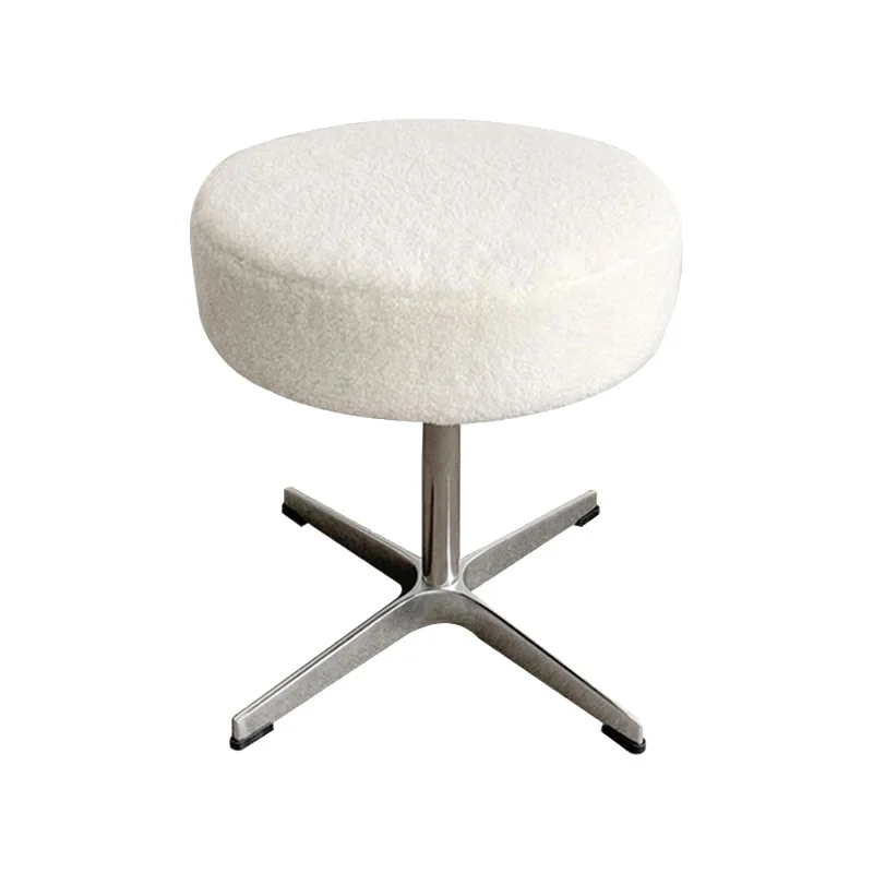 Korean style simple bench white lamb wool living room bedroom makeup stool