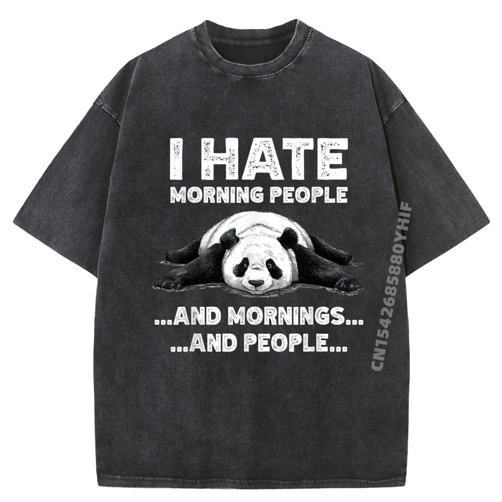 

Футболка «Я ненавижу утренние люди», мужские обычные потертые футболки в стиле ретро, свободные удобные модные футболки с рисунком