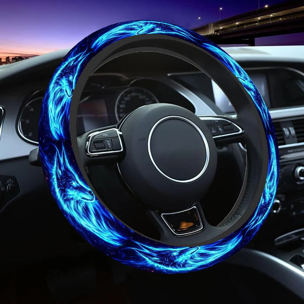 Wolf Steering Wheel Cover Anti-Slip for Cars Trucks Enhances Driving Experience Vehicle Interior Upgrade Sleek Car Accessory