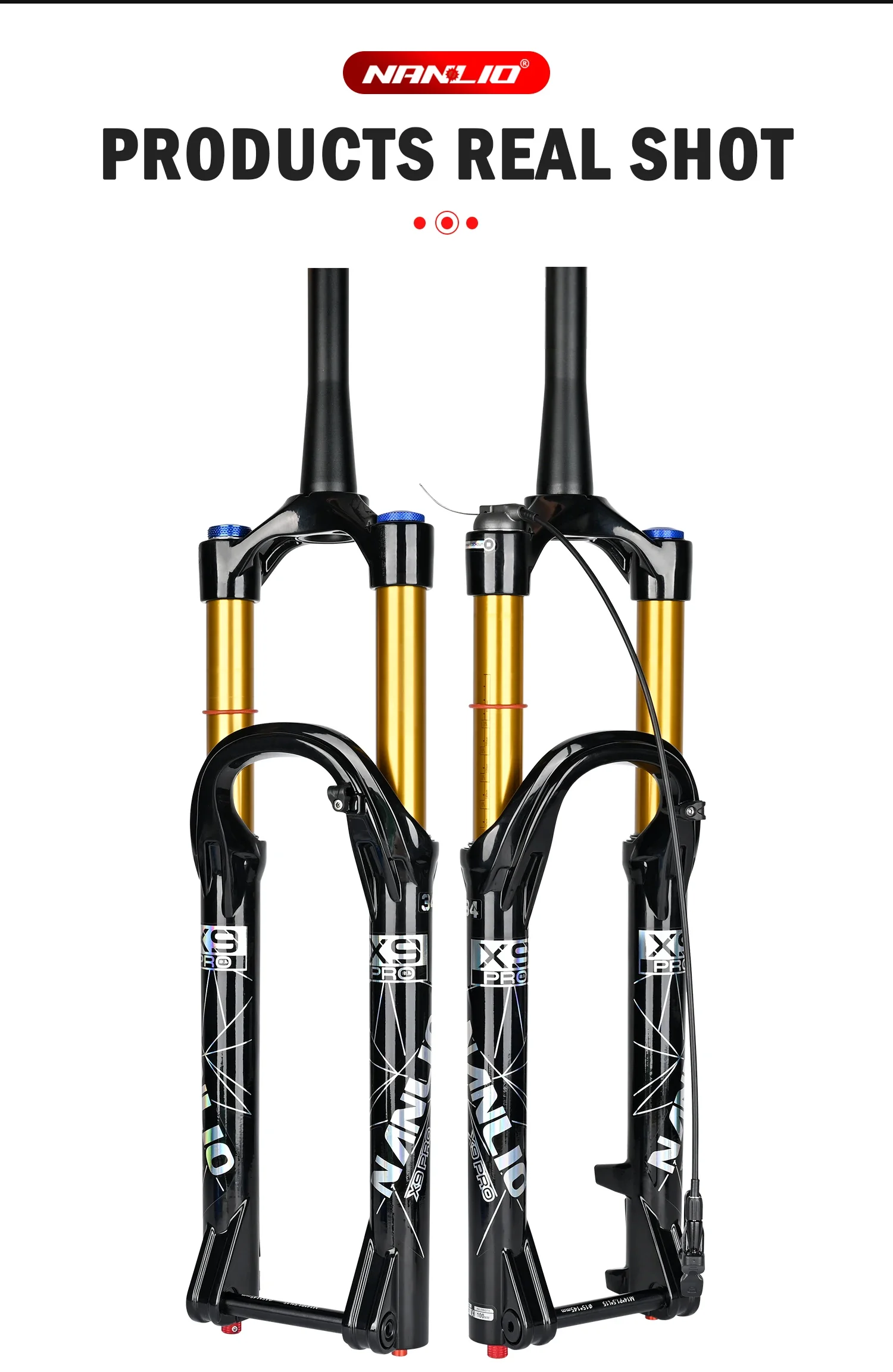 Nanlio X9 Pro MTB Air Suspension Fork 34mm 140/160mm Travel 26/27.5/29 Inch 100x9 100x15 Damping Rebound Bike Fork
