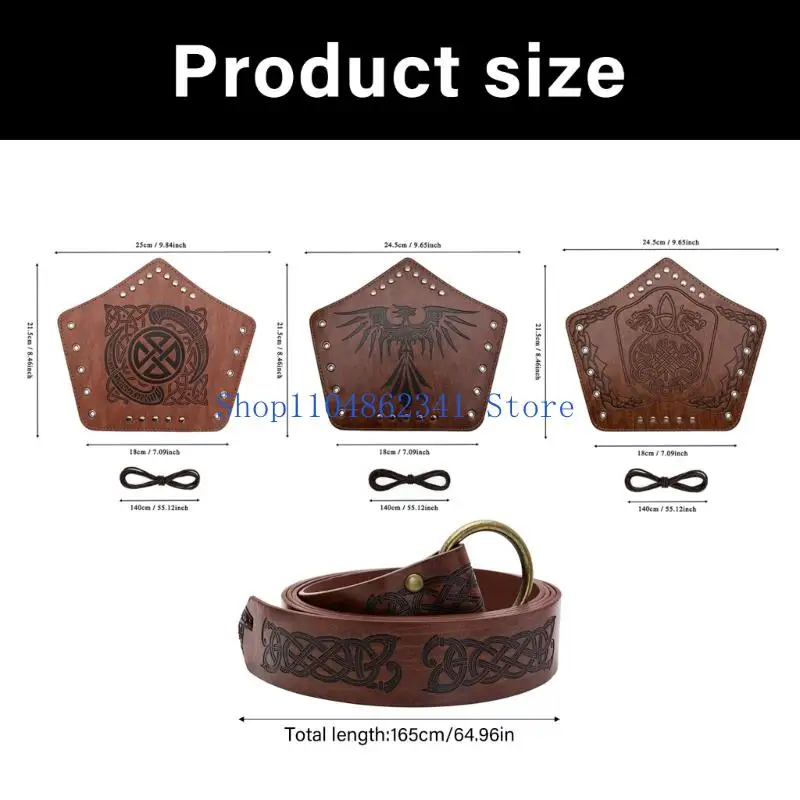 5asd 할로윈 바이킹 의상 액세서리 성인 남성을위한 중세 기사 의상