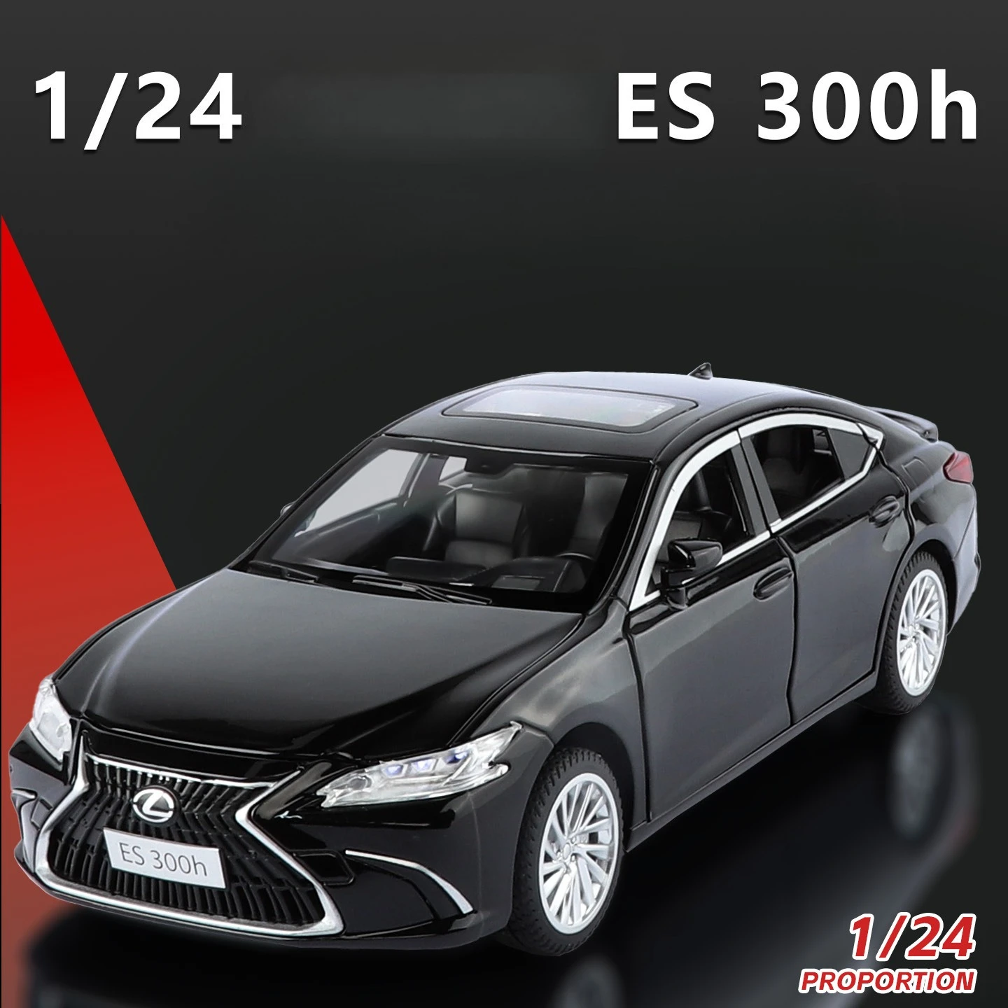 1:24 ES300H 合金製カーモデル サウンドライト クラシックコレクション ダイキャストミニチュア車 子供 男の子 おもちゃ 車両