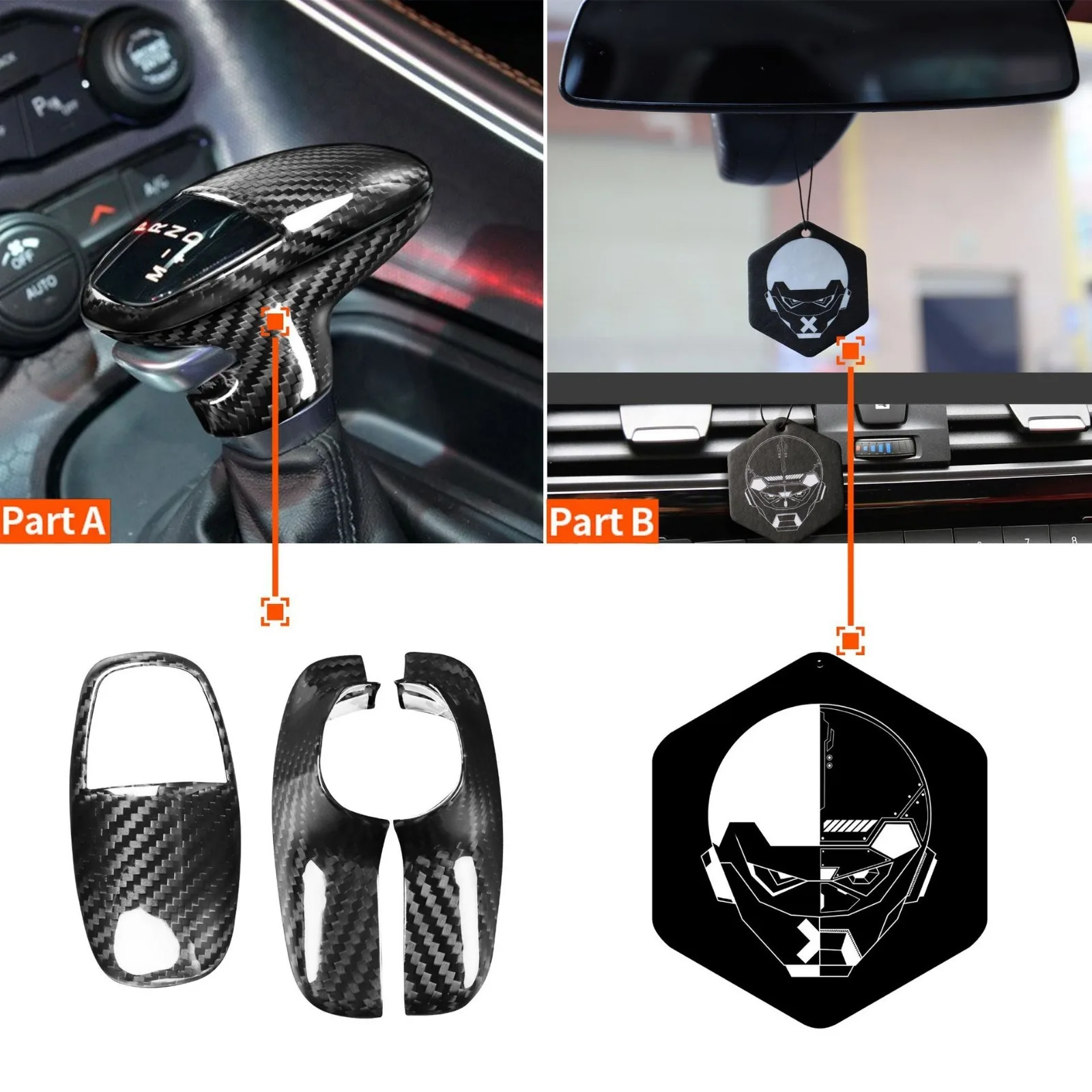 Carbon Fiber Parking Brake Handbrake Cover For Dodge Challenger 2015-up