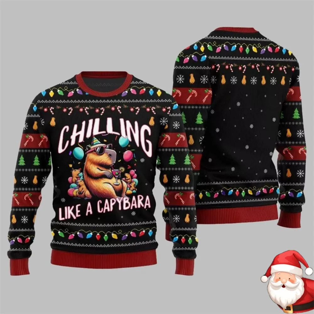 موضة 2025 عيد الميلاد سترة قبيحة للرجال امرأة ثلاثية الأبعاد طباعة الحلوى ندفة الثلج نمط عيد الميلاد سترة مريحة شعبية #5