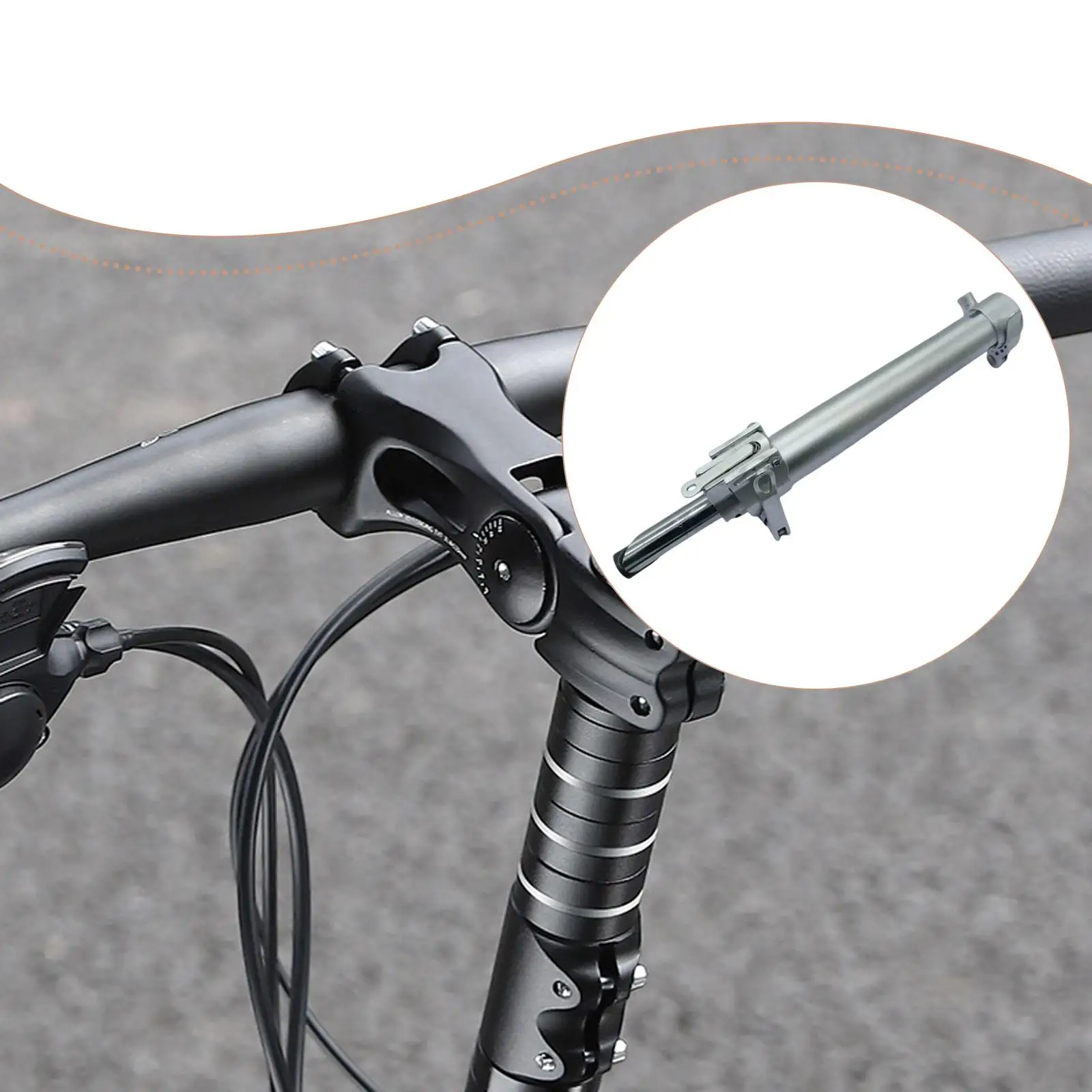 1inch 0.87inch Folding Bicycle Stem Adapter Replace Parts Length 34cm Fits 25.4mm Bar Simple Assembly Aluminum Handlebar Riser