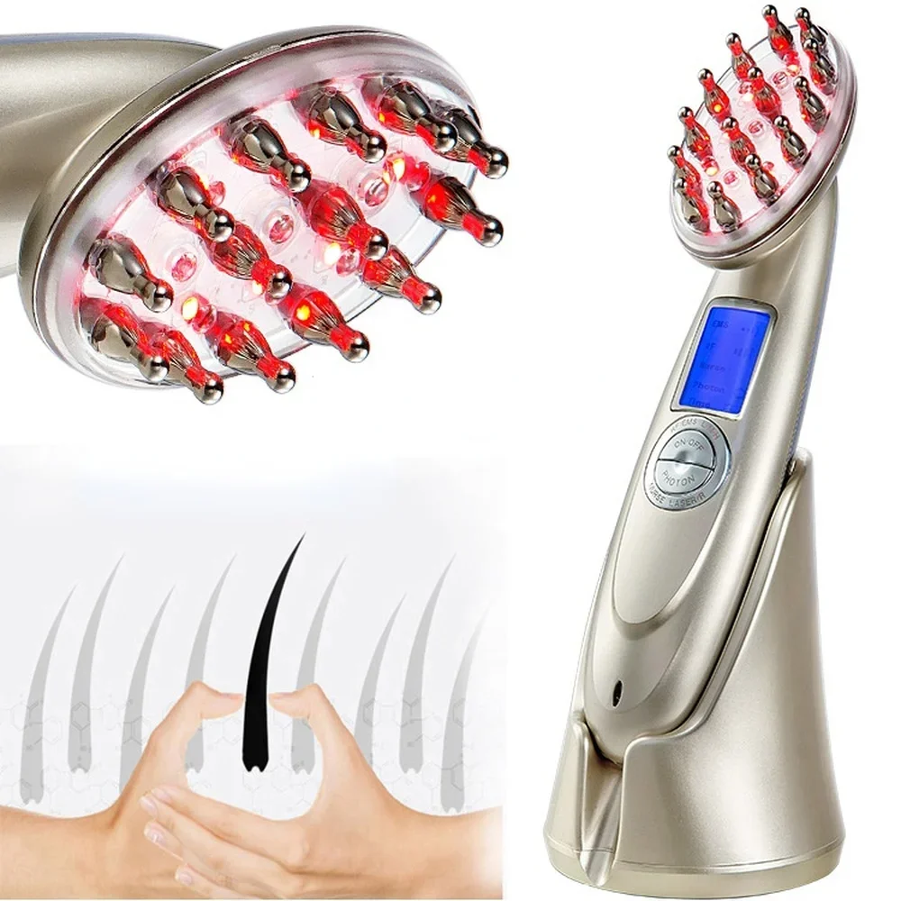 RF Laser Hair Growth Massage Comb Anti-Hair Loss Treatment Infrared Red Light Massager Hair Care Hair Brush RF