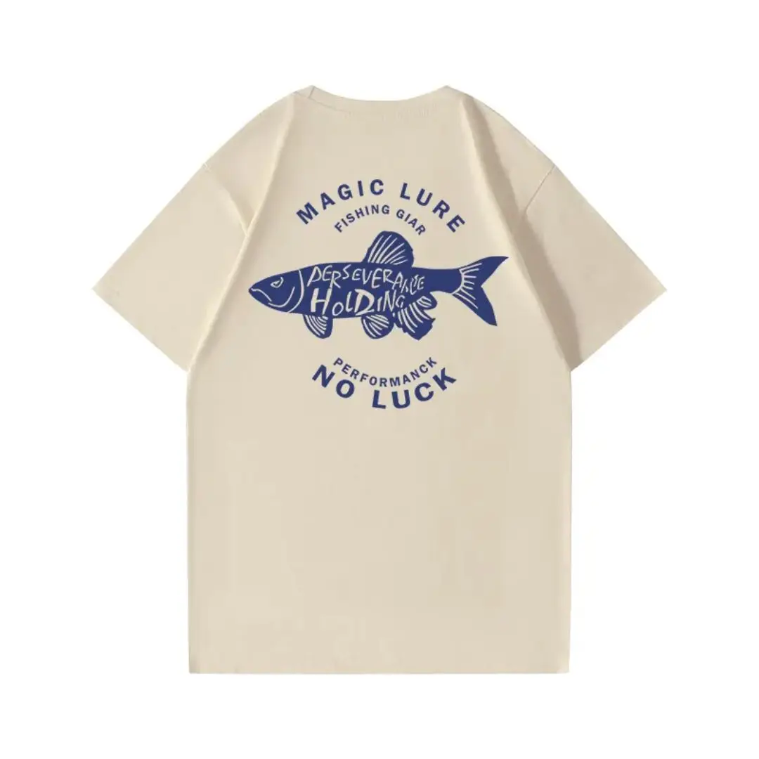 Summer New lure fishing Printing Trend aquarist Fashion Graphic T-Shirts couple Casual Short Sleeve Loose T-Shirt Street Tees