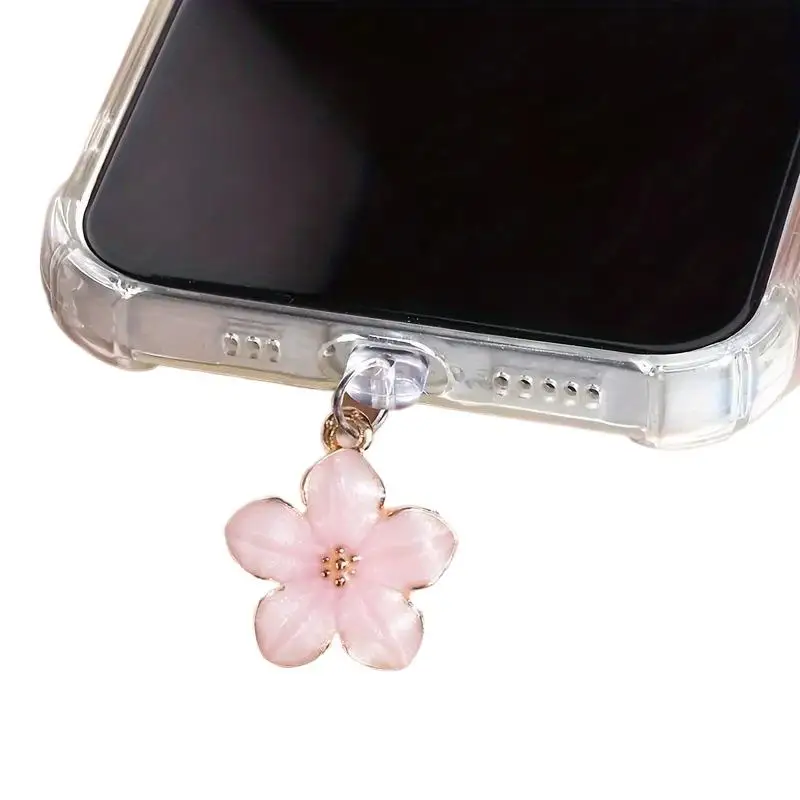 桜の花電話ダストプラグアクセサリー装飾ぶら下げペンダント Iphone 用 Type-C 充電ポート