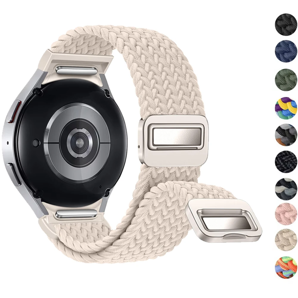 No Gaps Braided Band For Samsung Galaxy Watch 7 6 5 4 classic 47mm 44mm 40mm/5 pro magnetic bracelet correa Galaxy watch6 strap