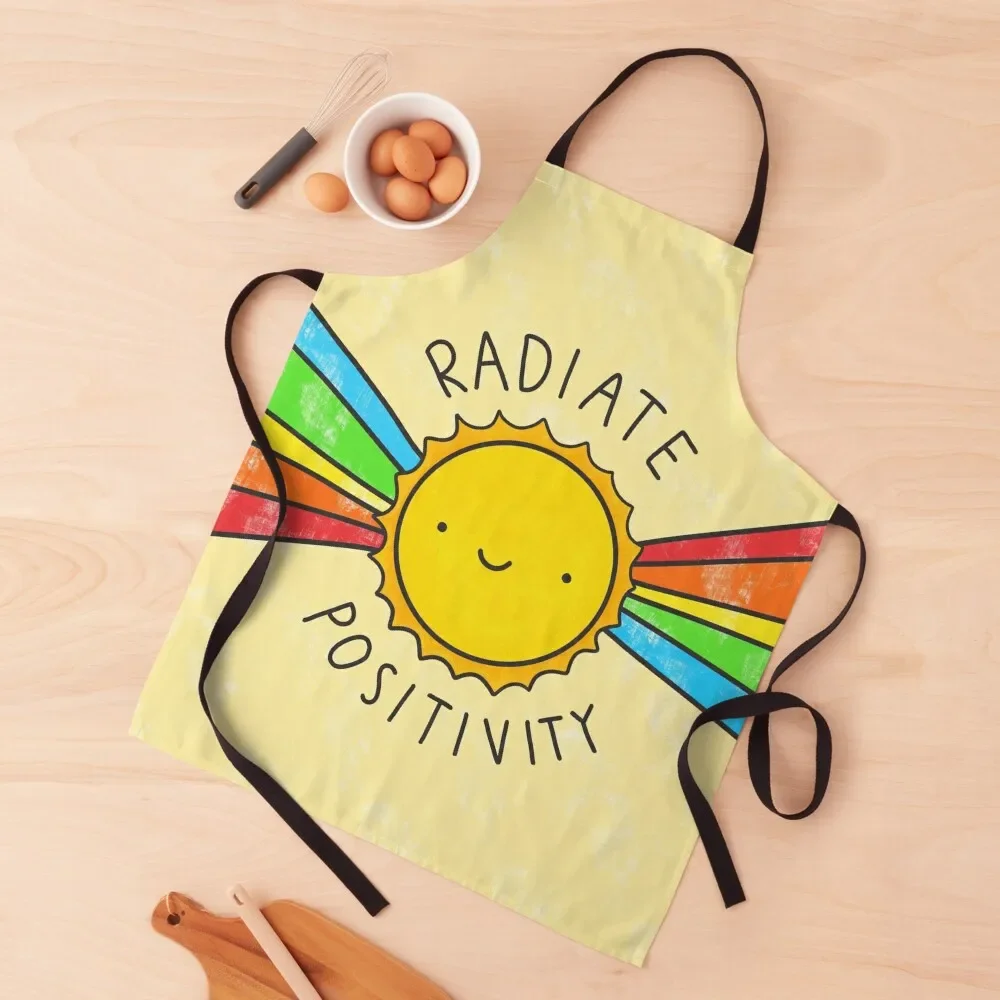 Radiate Positivity Apron cookings for women women's work Things For Home And Kitchen for women halloween Apron