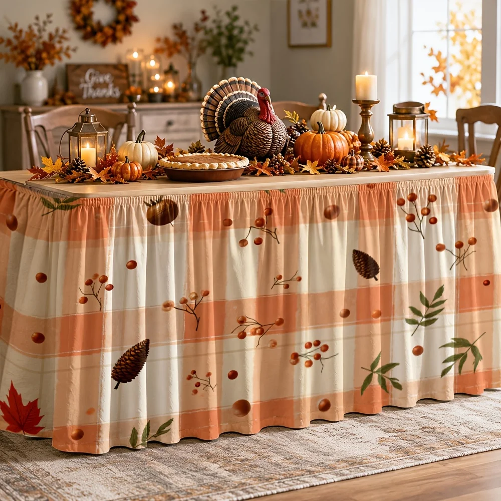 Suitable for parties - Country farmhouse checkered tablecloth  Suitable for island tables, dining tables, and office desks