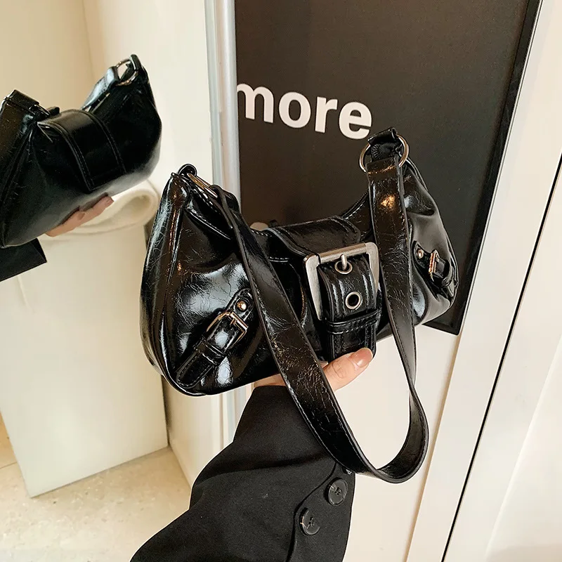 

2025 Spring Hot Selling Maillard Style Retro Style Small Bag Spicy Girl Y2K Wasteland Style Vintage Leather Shoulder Armpit Bag