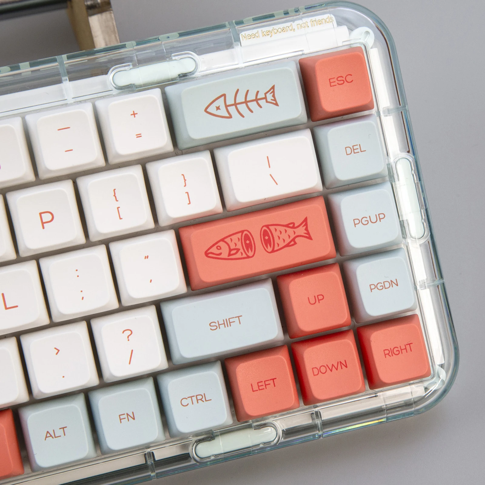 

MDA Height Salmon Theme Keycap PBT 135 Keycaps Dye-sub for Cherry MX Keyboard 61/64/84/87/98/104