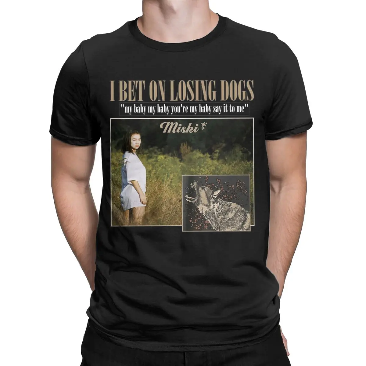 Mitski T Shirt for Men Cotton Novelty T-Shirts Round Neck Tees Short Sleeve Clothes Classic