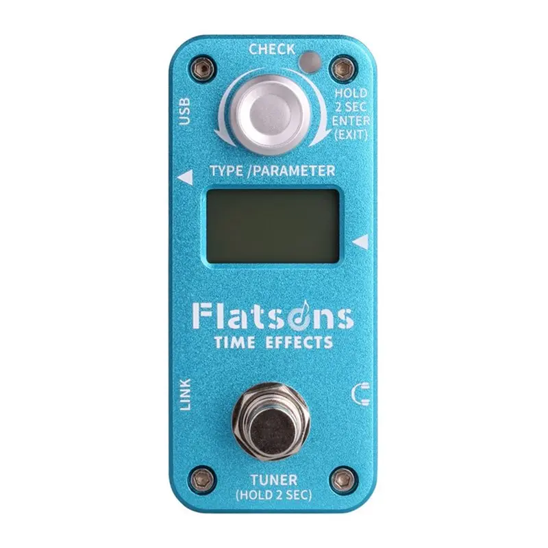 【TRAVEL ESSENTIAL】Flatsons FTE2 Guitar Effects Pedal Tuning Time And Built-In Delay Reverb Electric Guitar Accessories