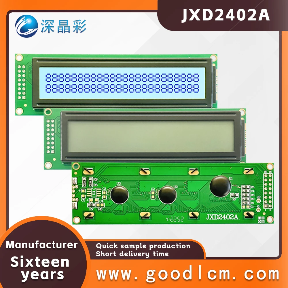 Good quality 24*2 dot matrix display JXD2402A STN Gray Positive Character LCM display module With high brightness backlight