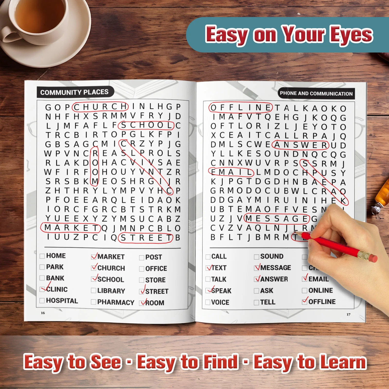 Word Search for Seniors, Large Print Word Search Puzzle Book with 300 Easy-to-Read Word Find Games for Adults & Elderly
