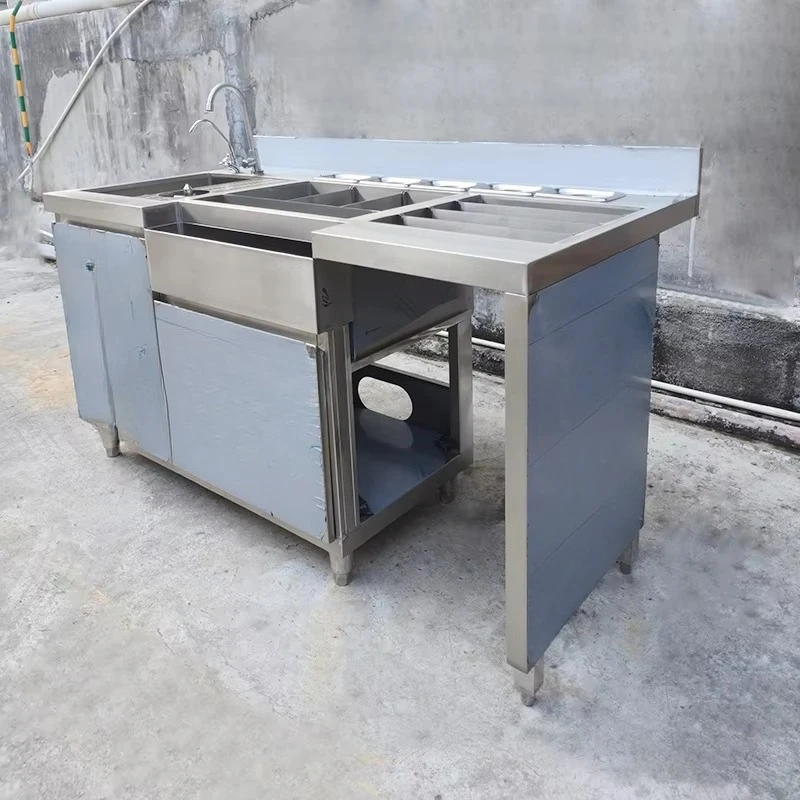 Stainless Steel Bartender Barbartending Workbench Custom Bartending Cabinet Wine Trough bar