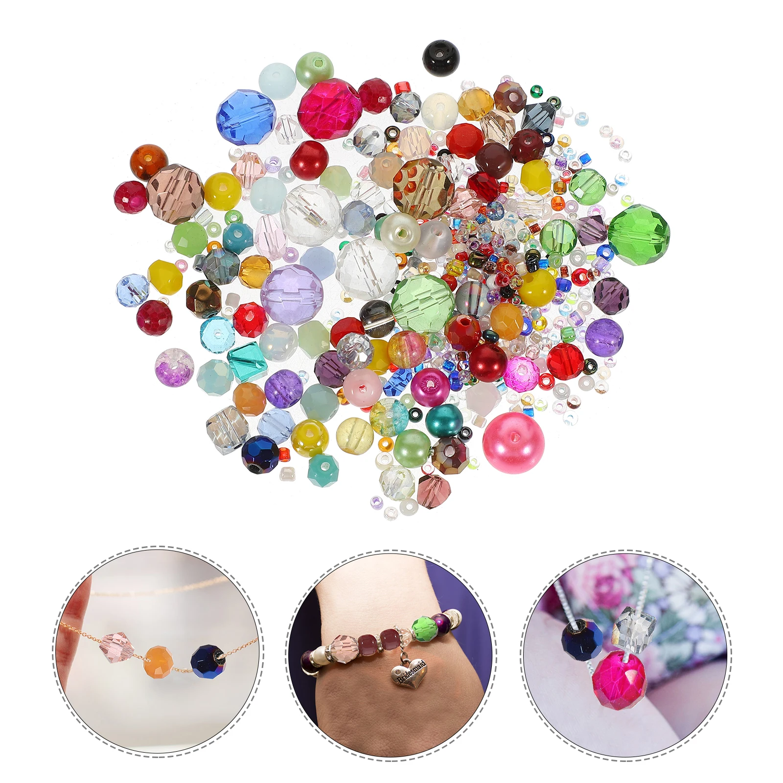 

Crystal Glass 45g Multi Sizes Colorful DIY Jewelry Accessories Spacer Beads for Bracelets Handmade Crafts Pendant Vase Filler