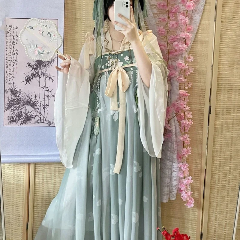 Chinese Traditional Princess Hanfu Dress Women Lace Embroidery Cosplay Fairy Ancient Clothes Lady Vintage Dance Party Dresses