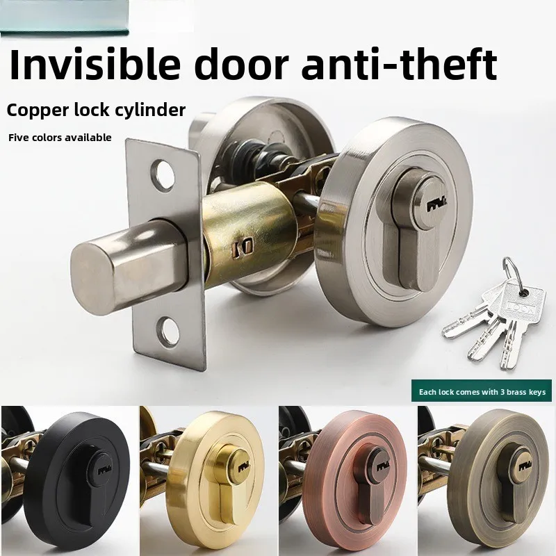 Copper Chrome Single Cylinder Deadbolt Door Lock Anti-Theft Security Hardware for Home Door Gate