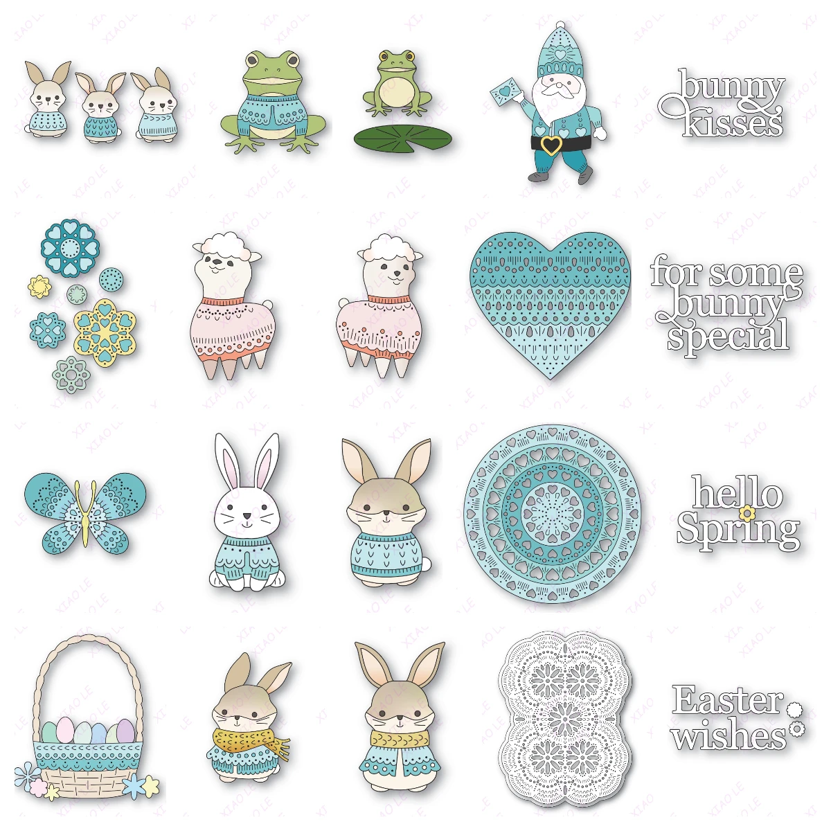 Hello Spring Easter Wishes Metal Cutting Dies Craft Embossing Make Paper Greeting Card Making Template DIY Handmade 2025