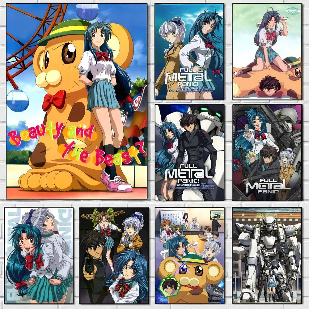 Famous Anime F-Full Metal Panic Poster Self-adhesive Advanced Aesthetic Printing Paper Wall Art For Living Room Home Decor