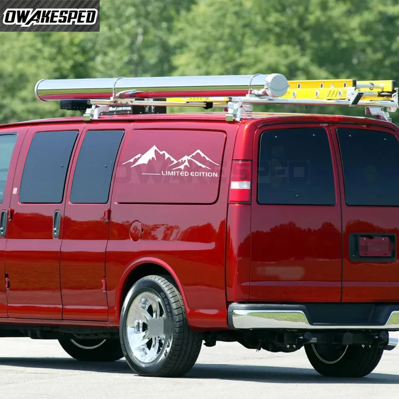 1PCS Mountain Styling Car Tails Door Decor Stickers Vinyl Decals For GMC Savana Auto Body Windows Exterior Accessories Stickers