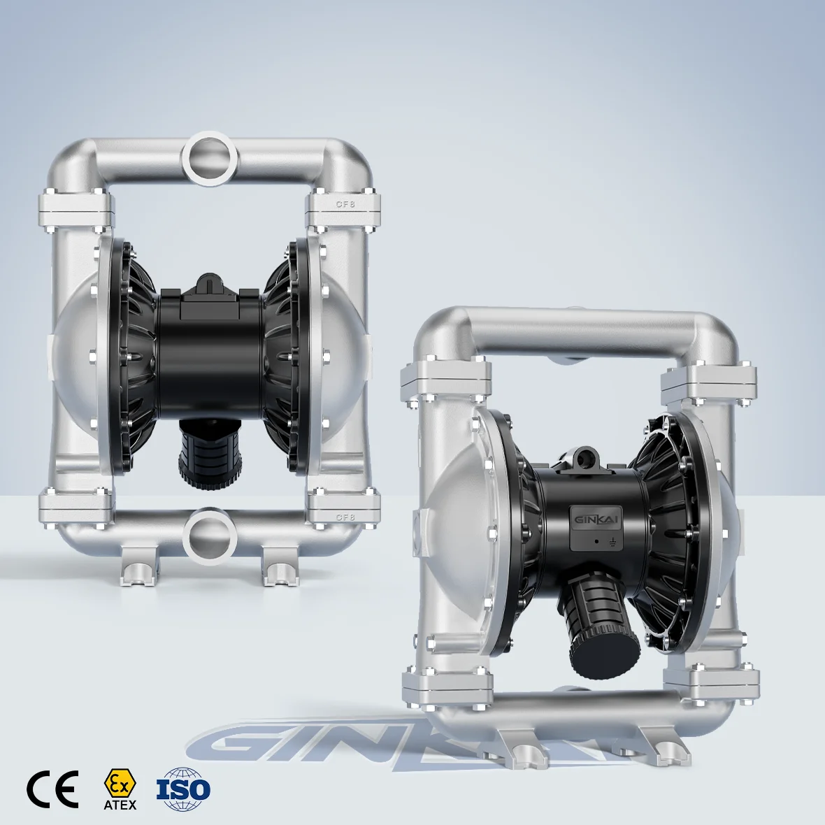 3 Inch Stainless Steel Pneumatic Double Diaphragm Pump Dry Powder Industrial Fluid Transfer Pump