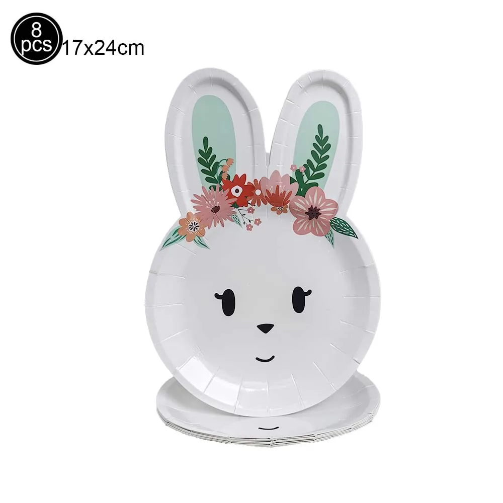 Paashaas Ei Konijn Oor Vorm Papieren Borden Kopjes Dozen Happy Easter Party Servies Verjaardagsfeestje Baby Douche Decor Supplies