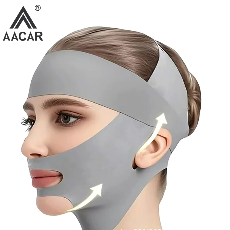 通気性のある V 字型マスクストラップ二重あご軽減顔痩身包帯フェイスリフティングベルトダブルデッキ締め具スリムストラップ