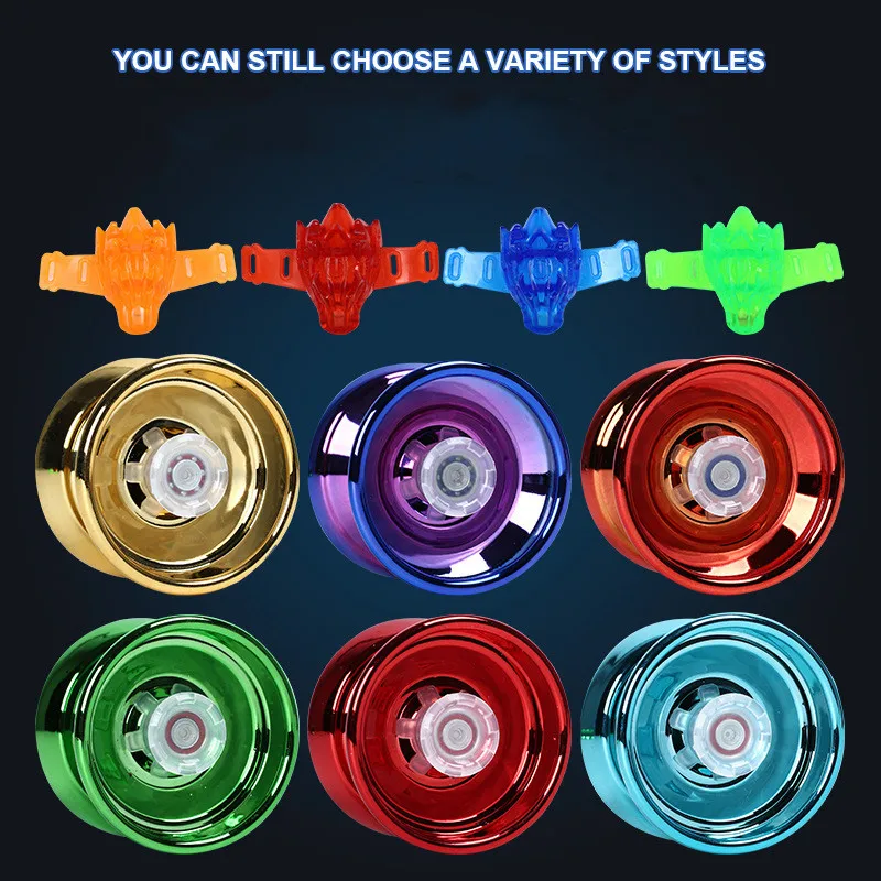 4 Colors Magic Yoyo Responsive High-speed Aluminum Alloy Yo-yo CNC Lathe with Spinning String for Boys Girls Children Kids Toys