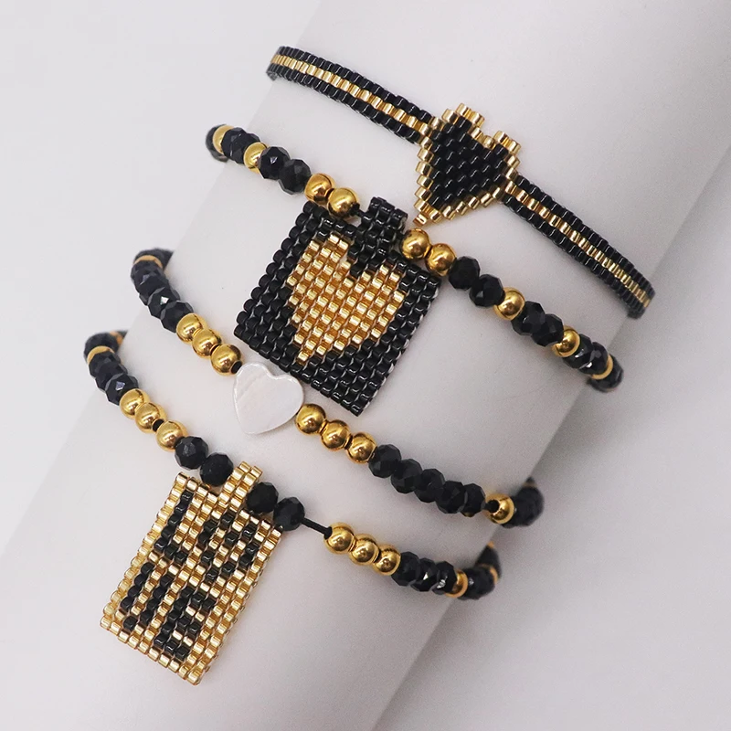 4pcs one set Miyuki Seed Bead Bracelet Boho Handmade String Lucky Fashion Jewelry Bracelets & Bangles Women Wholesale